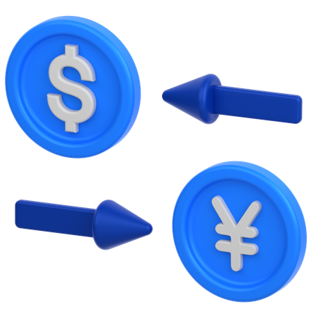 Dollar in Pfund Münze  3D Icon