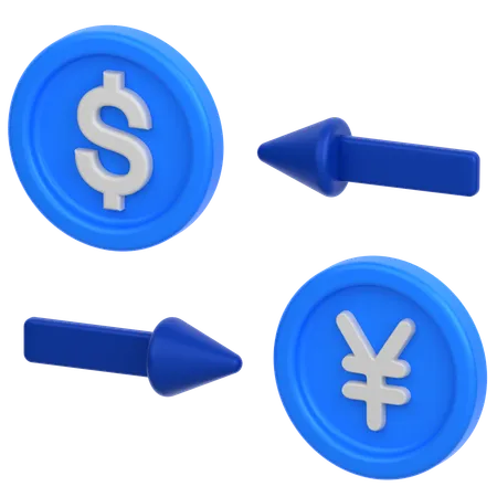 Dollar in Pfund Münze  3D Icon