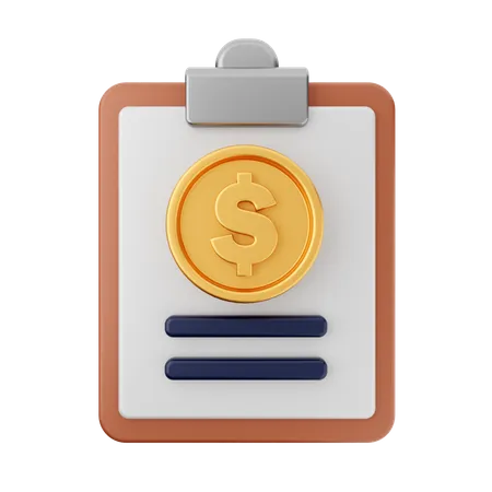 Dollar-Zwischenablage  3D Icon