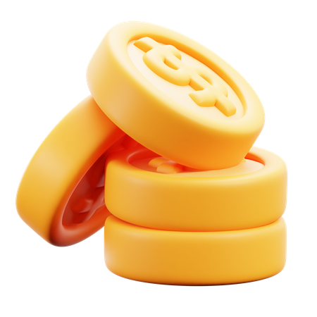 Dollarmünzen  3D Icon