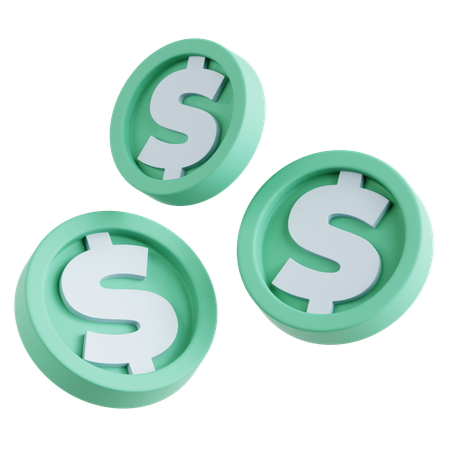 Dollarmünzen  3D Icon