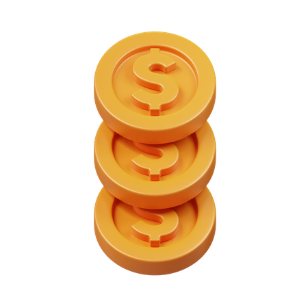 Dollarmünzen  3D Icon