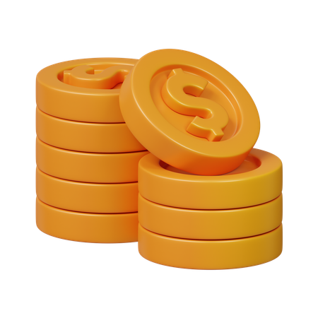 Dollarmünzen  3D Icon