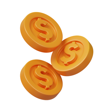 Dollarmünzen  3D Icon