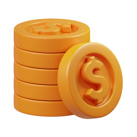 Dollarmünzen  3D Icon