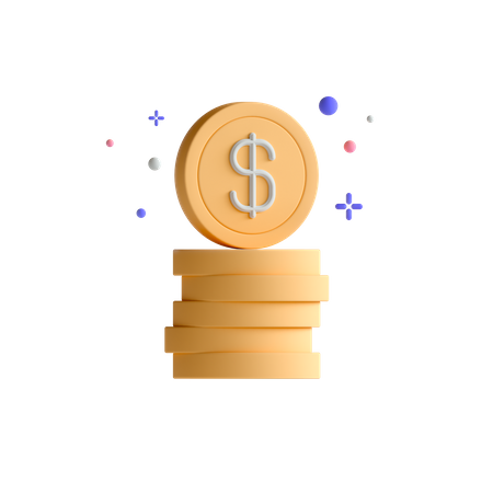 Dollarmünzen  3D Icon