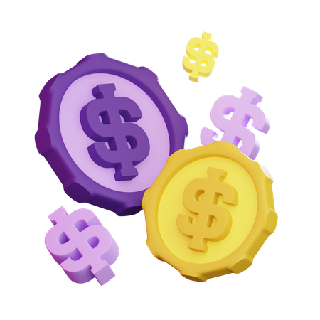 Dollarmünzen  3D Illustration