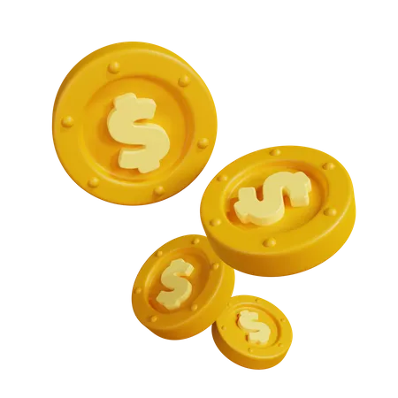 Dollarmünzen  3D Illustration