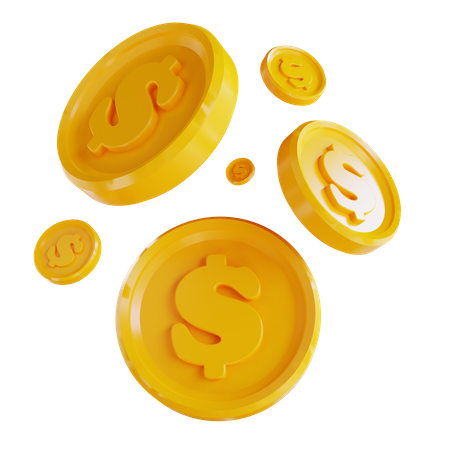 Dollarmünzen  3D Icon