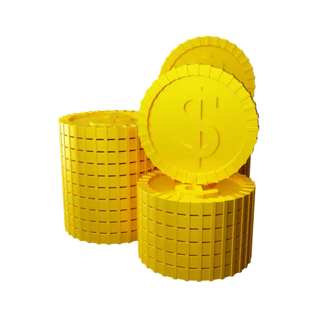 Dollarmünzen  3D Icon