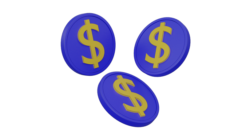 Dollarmünzen  3D Icon