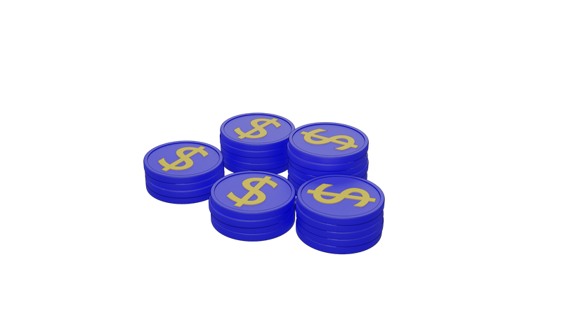 Dollarmünzen  3D Icon