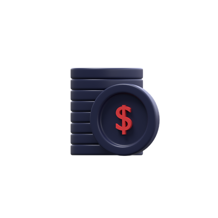 Dollarmünzen  3D Icon