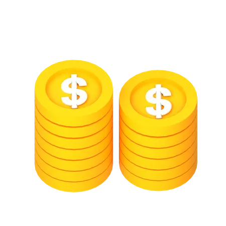 Dollarmünzen  3D Icon