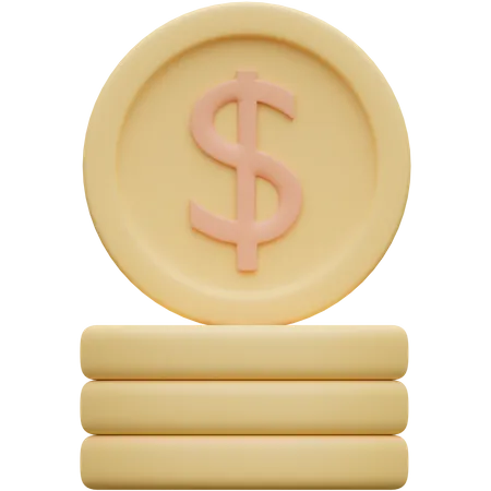 Dollarmünzen  3D Icon