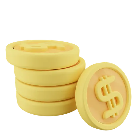 Dollarmünzen  3D Icon