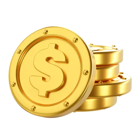 Dollarmünzen  3D Icon