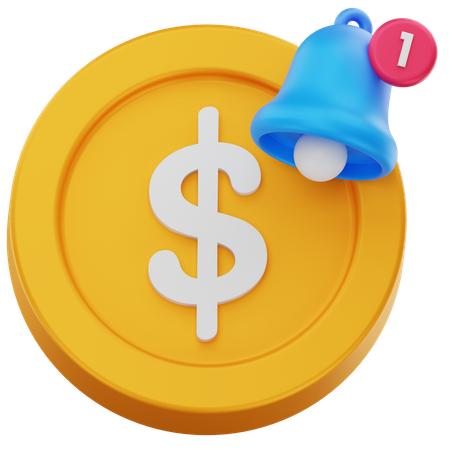 Dollarmünzenbenachrichtigung  3D Icon