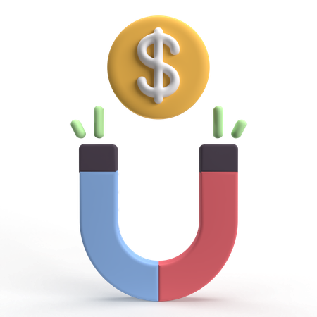 Aimant dollar  3D Icon