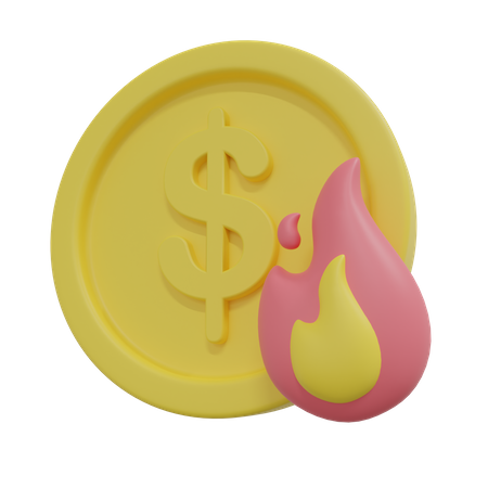 Dollars brûlants  3D Icon