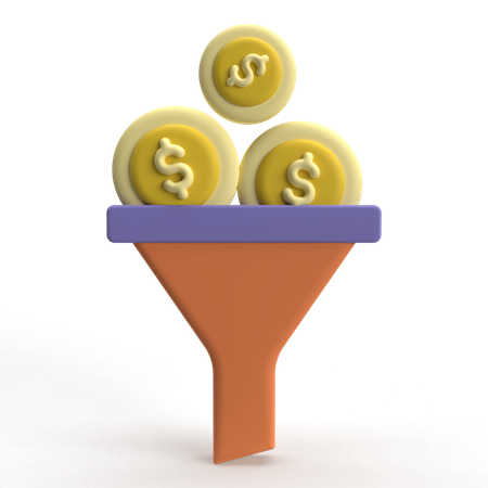 Entonnoir en dollars  3D Icon