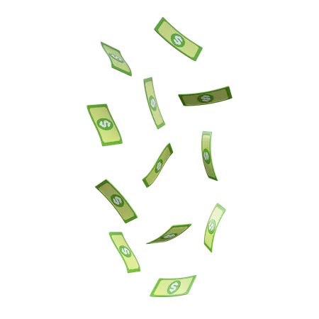 Dollars Falling Down  3D Icon