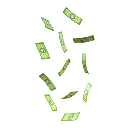 Dollars Falling Down 3D Icon