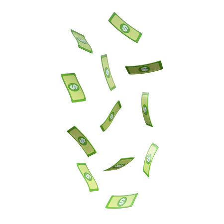 Dollars Falling Down 3D Icon