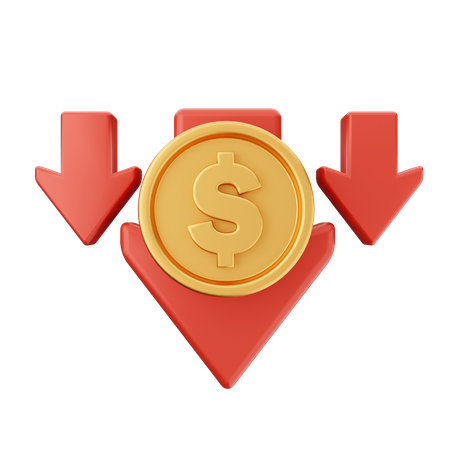 Dollarwert gesunken  3D Icon