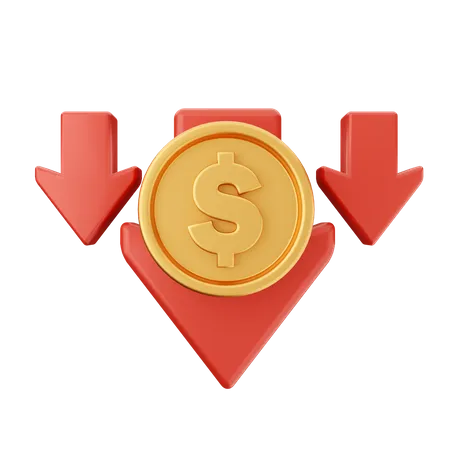 Dollarwert gesunken  3D Icon