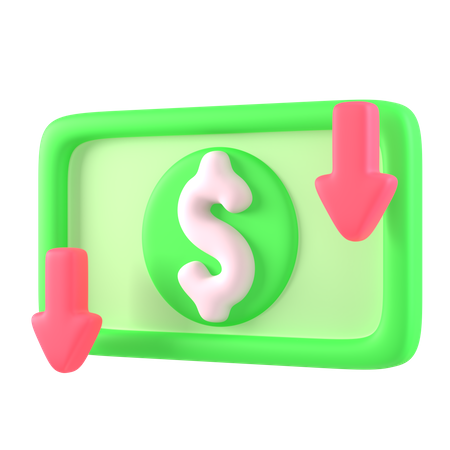 Dollarwert schwach  3D Icon