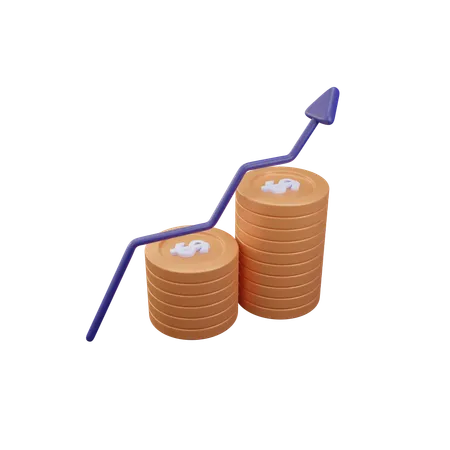 3 D Stacked Coins 3D Icon
