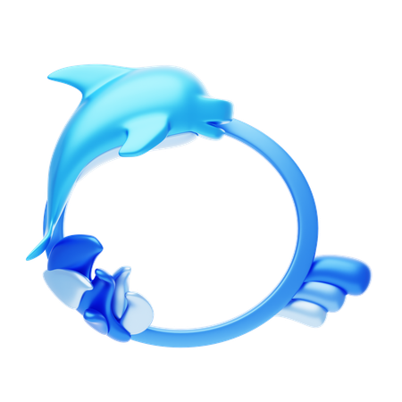 Dolphin Shape Animal Frame  3D Icon