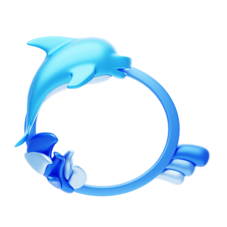 Dolphin Shape Animal Frame  3D Icon