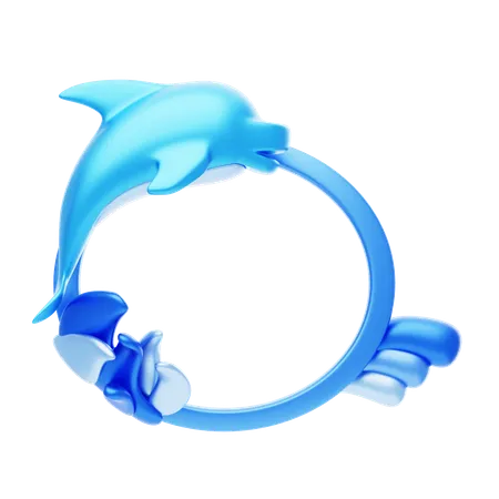 Dolphin Shape Animal Frame  3D Icon