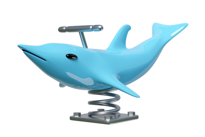 Dolphin spring rider  3D Illustration