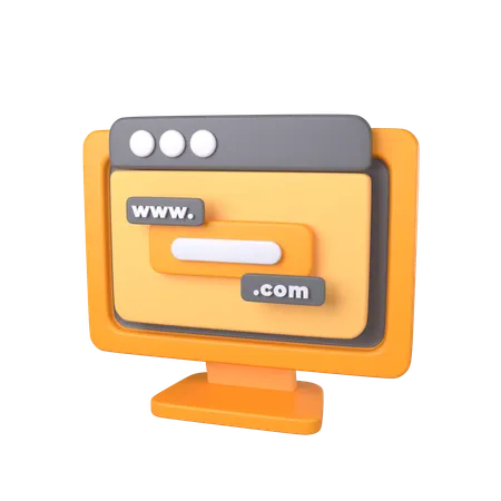 Domain Name  3D Icon