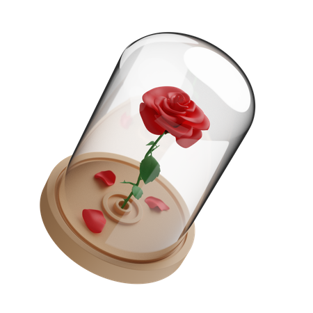 Rose dans un dôme de verre  3D Icon