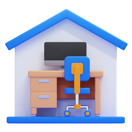 Bureau à domicile  3D Icon