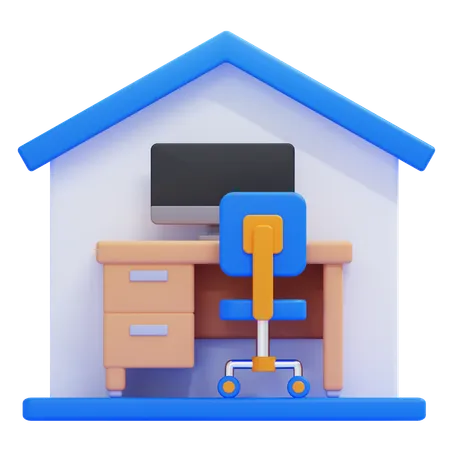 Bureau à domicile  3D Icon