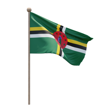 Dominica-Fahnenmast  3D Flag