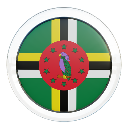 Dominica Flag Glass  3D Icon