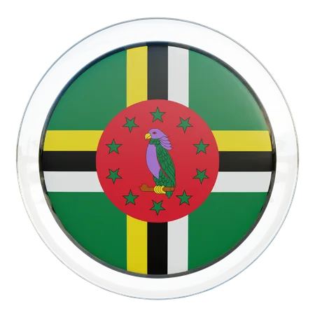 Dominica Flag Glass  3D Illustration