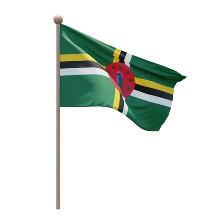 Dominica Flag Pole  3D Illustration