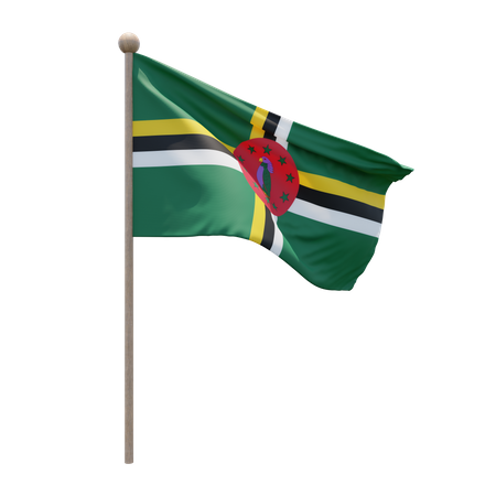 Dominica Flagpole  3D Icon