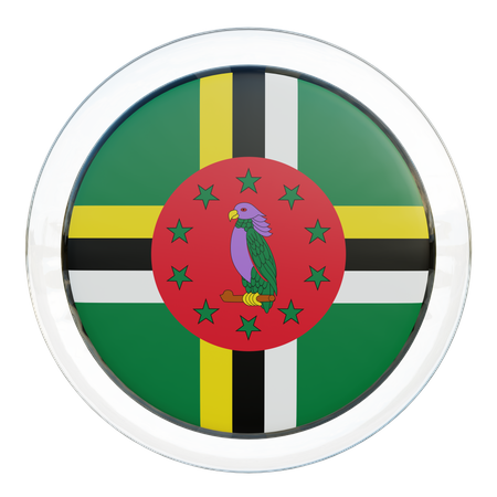 Dominica Round Flag  3D Icon