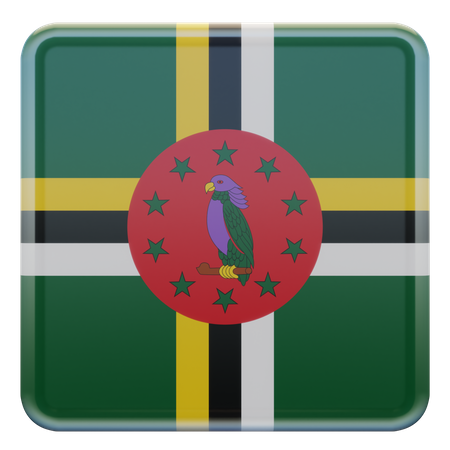 Dominica Square Flag  3D Icon