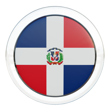 Dominican Republic Flag Glass  3D Icon
