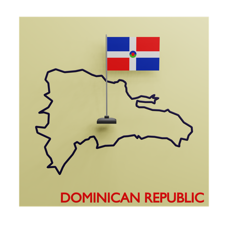 Dominican Republic Map  3D Icon