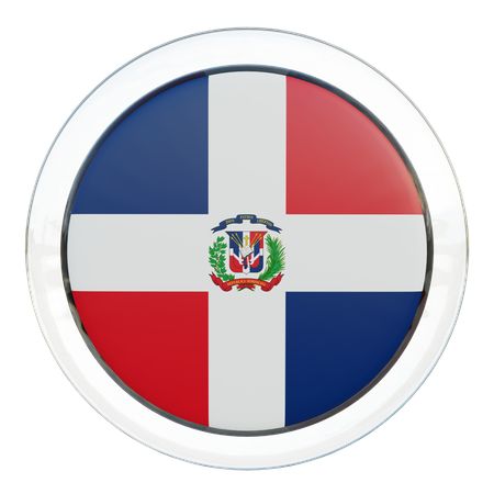 Dominican Republic Round Flag  3D Icon